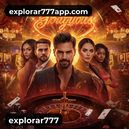 App explorar777 para iOS e Android — interface mobile, login biométrico e PIX integrado